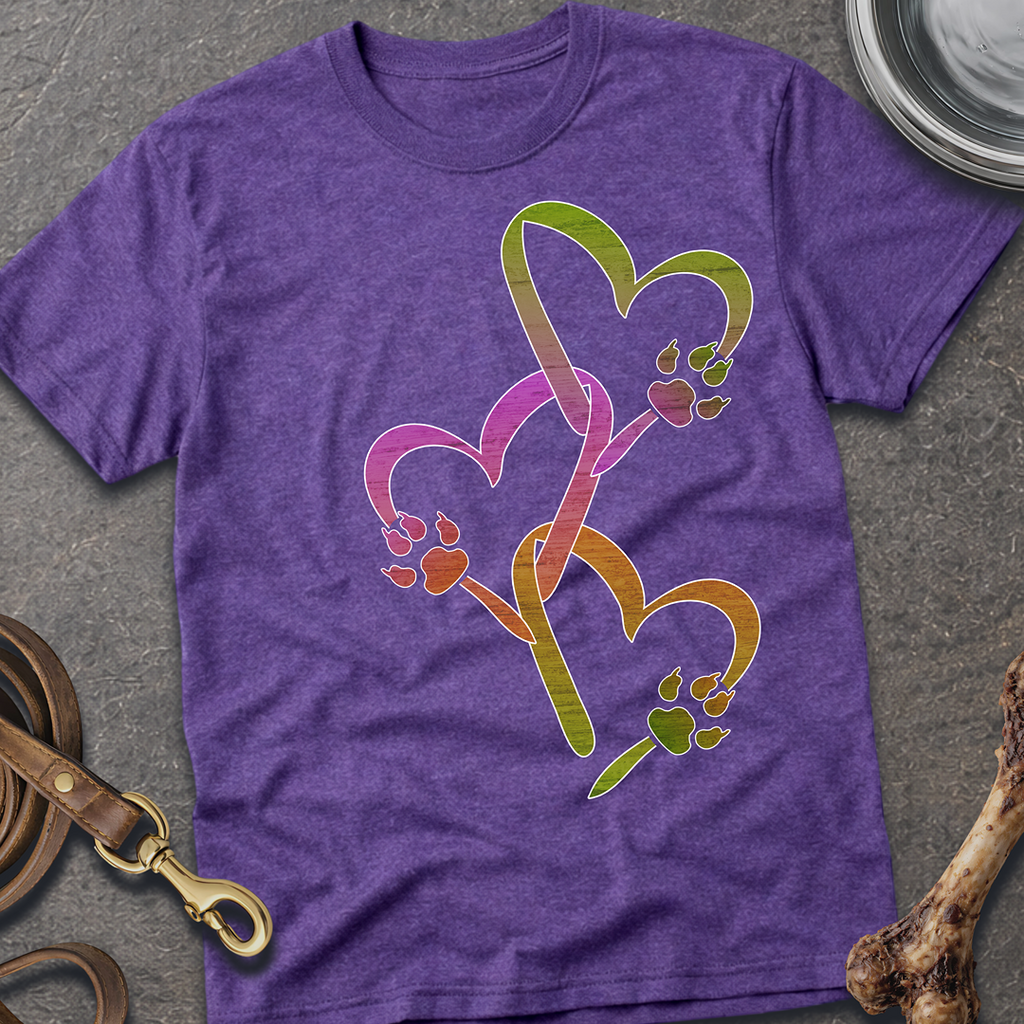 Heart Chain Dog Paws T-Shirt