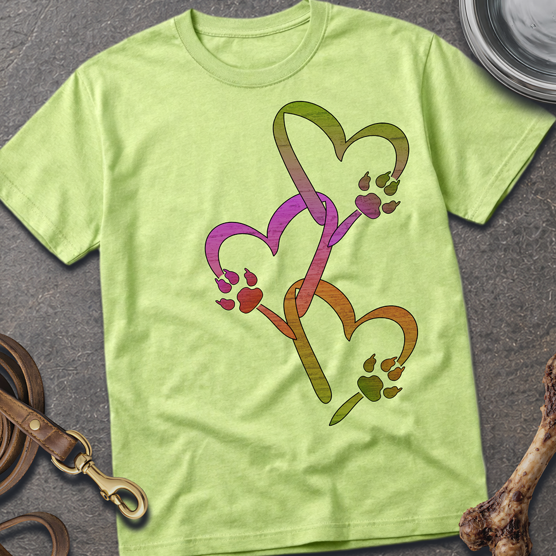 Heart Chain Dog Paws T-Shirt