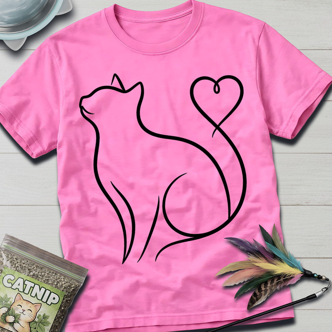 Heart Tail Cat T-Shirt