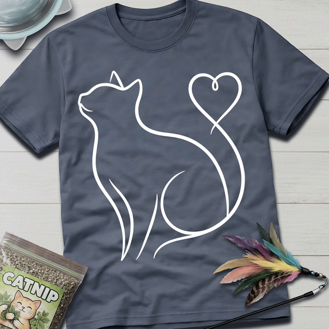 Heart Tail Cat T-Shirt