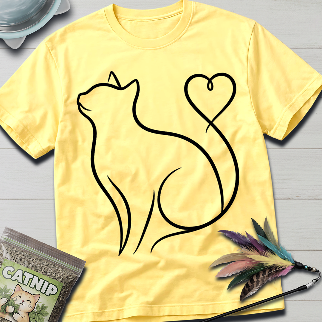 Heart Tail Cat T-Shirt