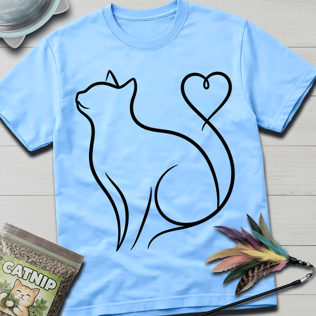 Heart Tail Cat T-Shirt