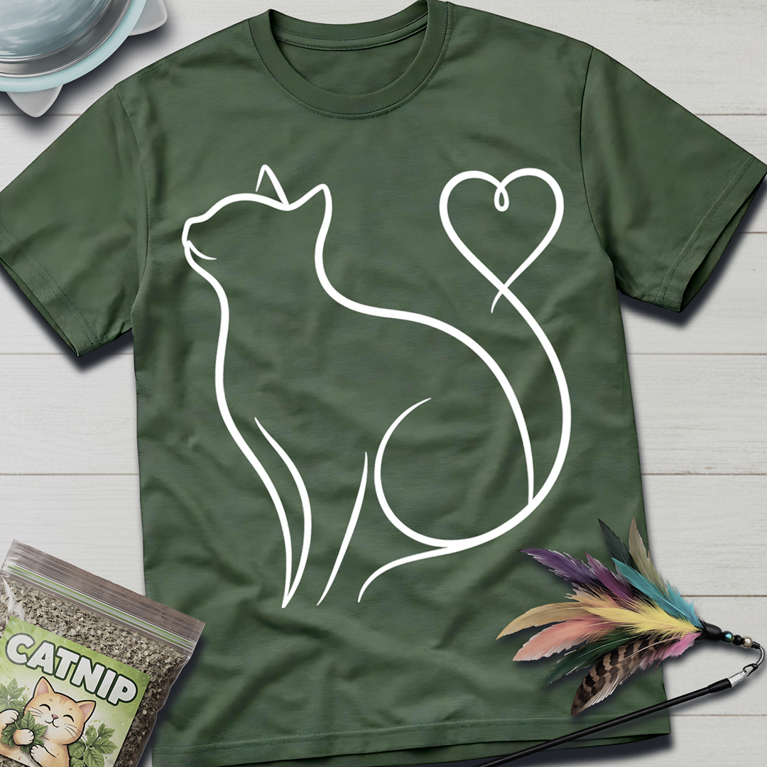 Heart Tail Cat T-Shirt