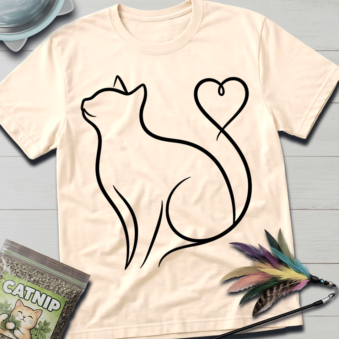 Heart Tail Cat T-Shirt