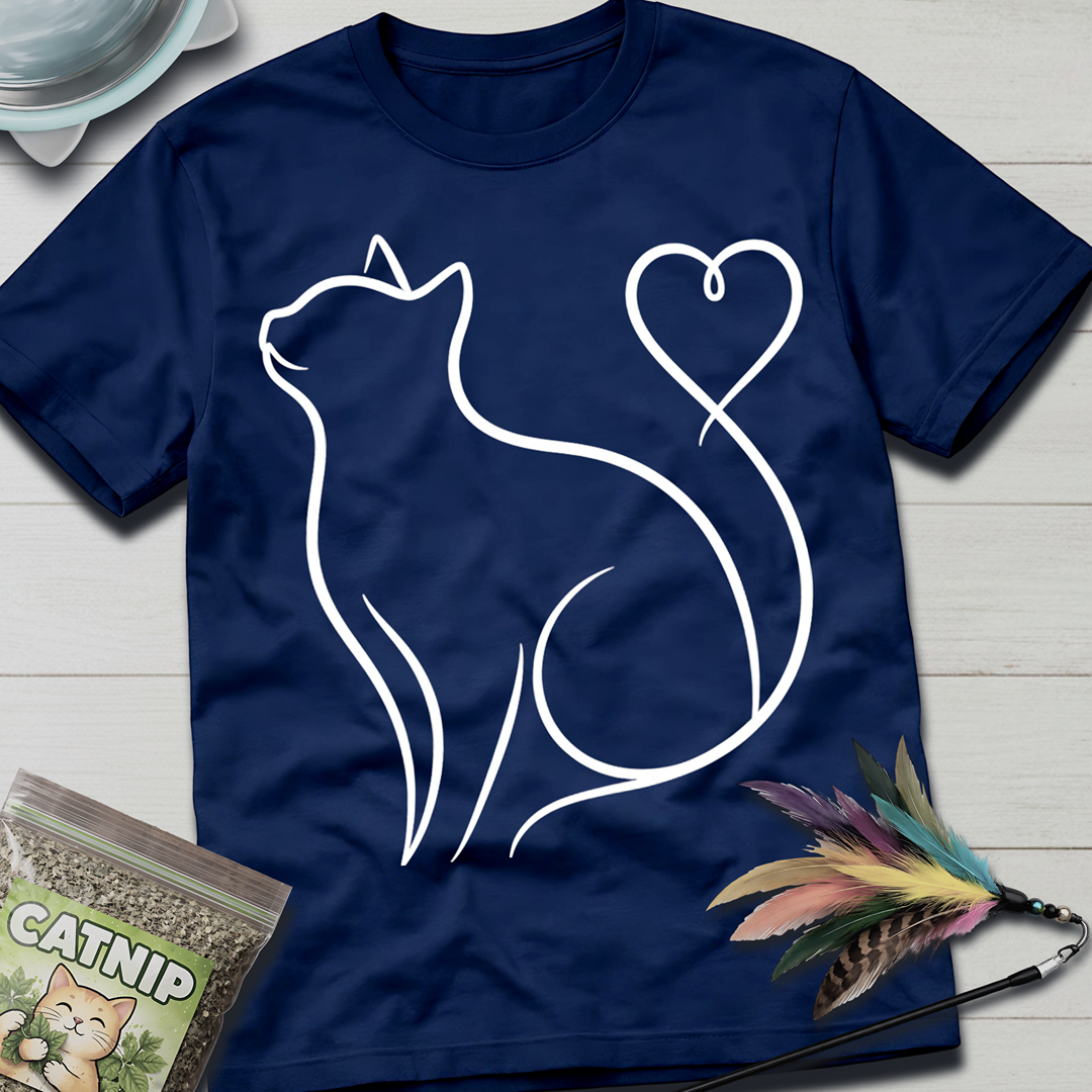 Heart Tail Cat T-Shirt