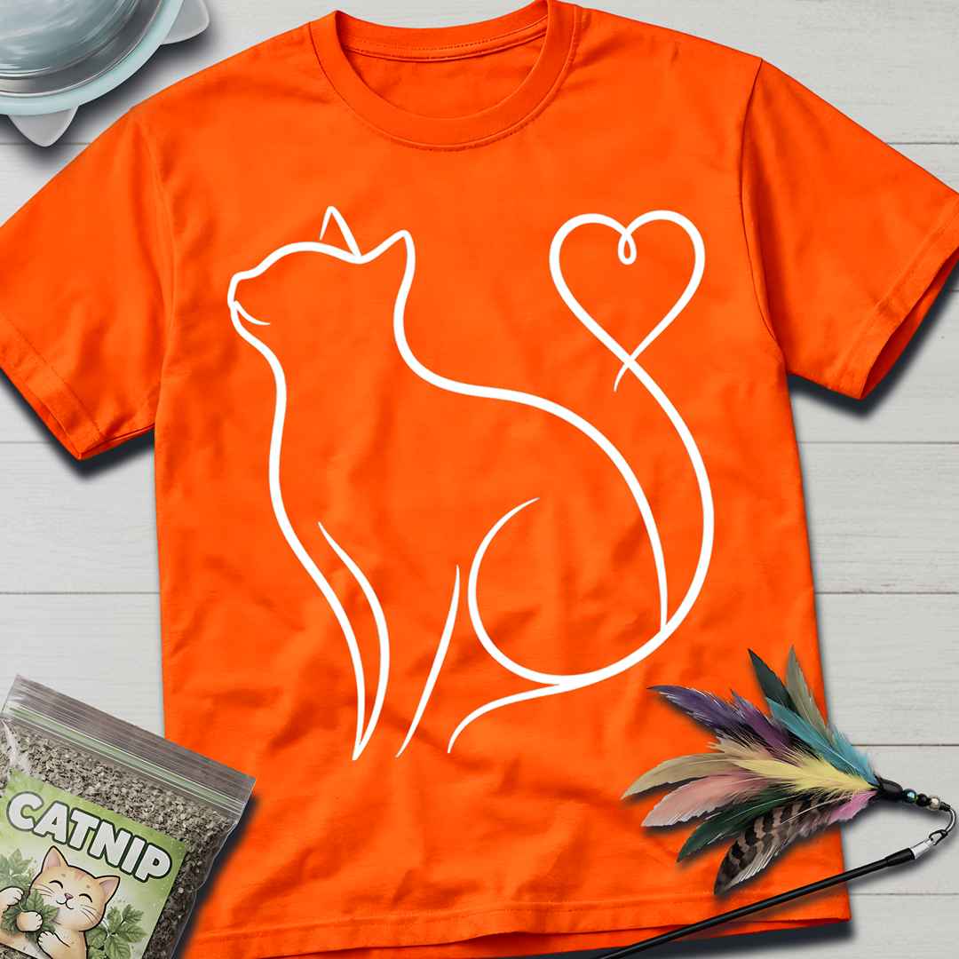 Heart Tail Cat T-Shirt