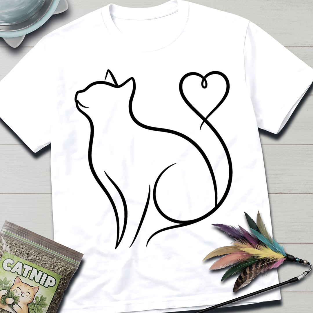 Heart Tail Cat T-Shirt