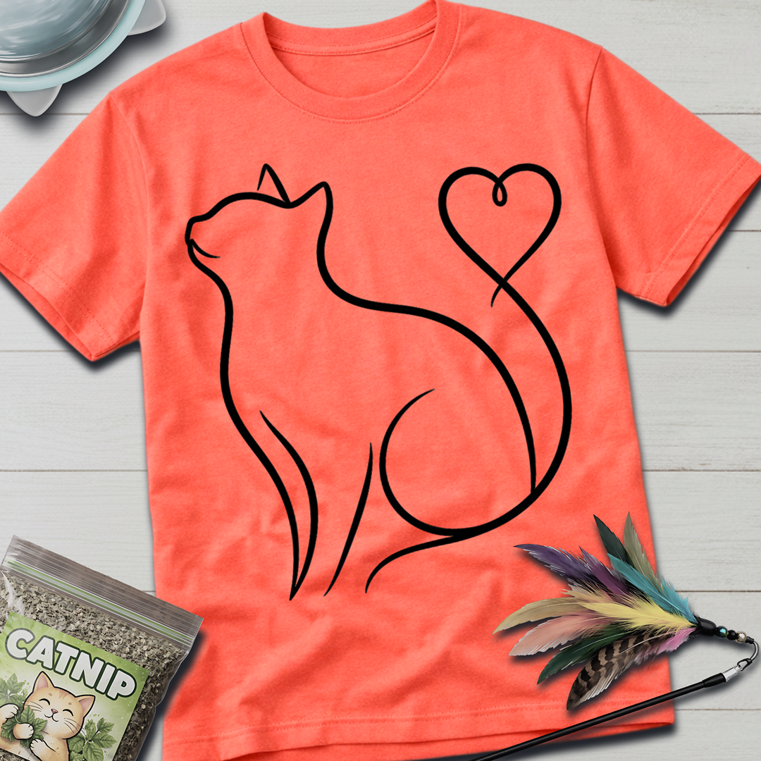Heart Tail Cat T-Shirt