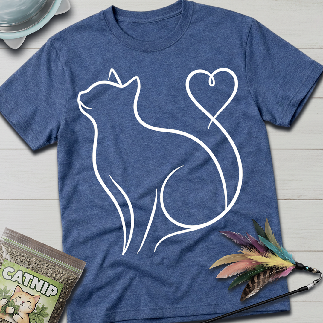 Heart Tail Cat T-Shirt