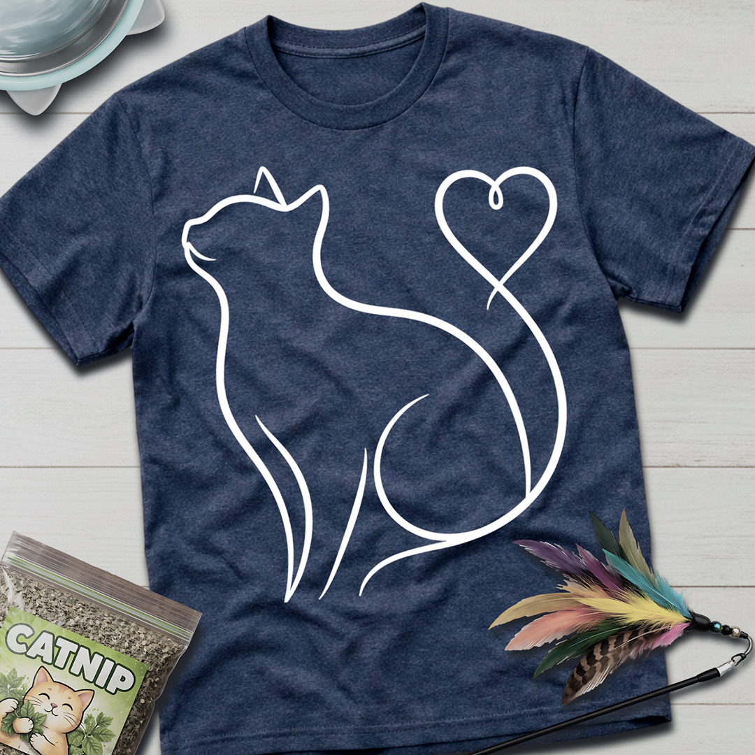 Heart Tail Cat T-Shirt
