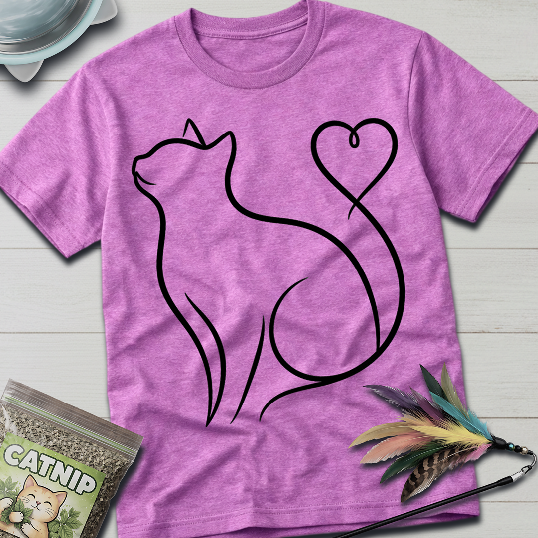 Heart Tail Cat T-Shirt