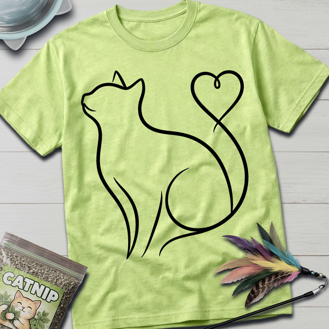 Heart Tail Cat T-Shirt