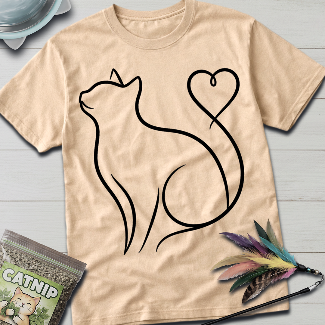 Heart Tail Cat T-Shirt