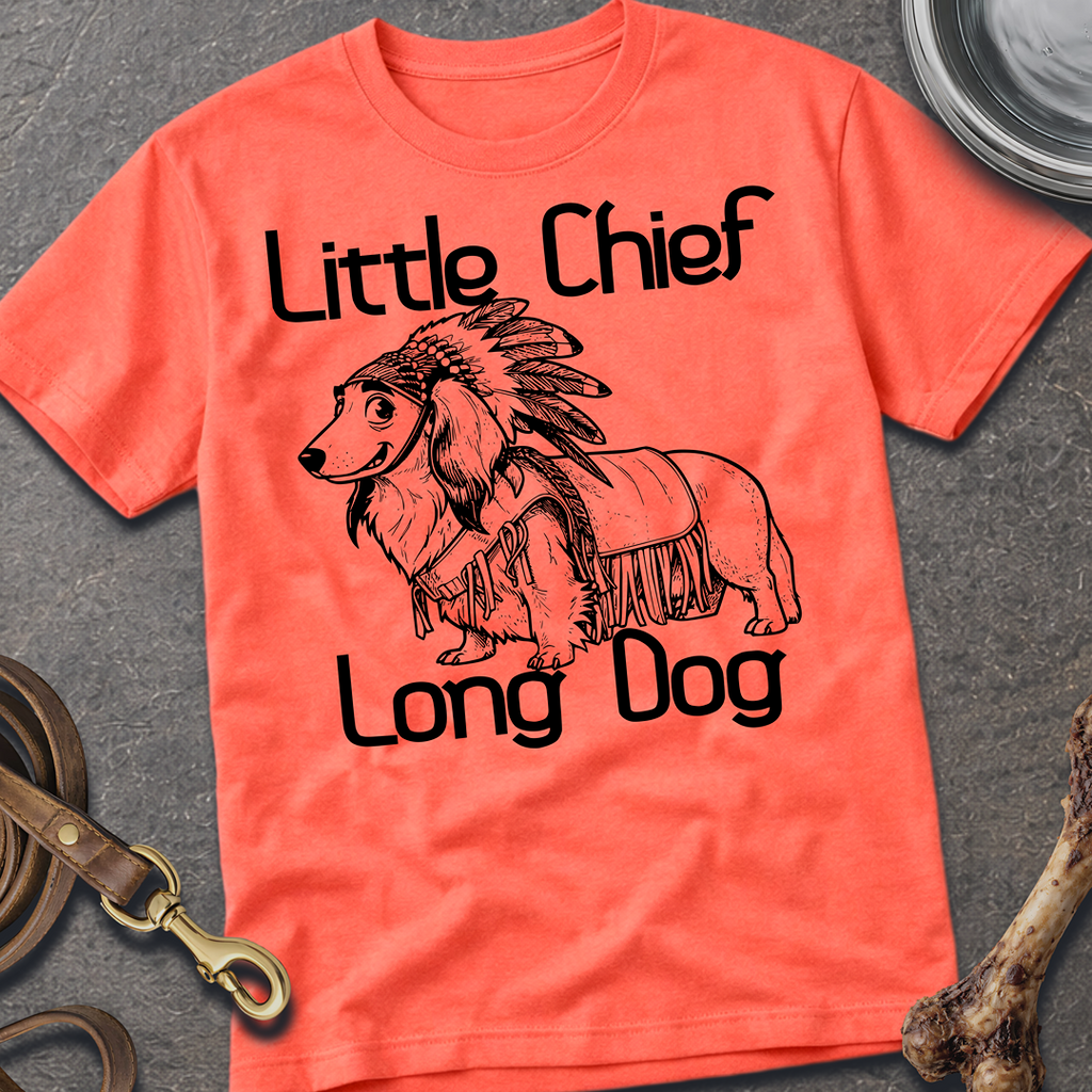 Little Chief Long Dog T-Shirt - Coral Silk
