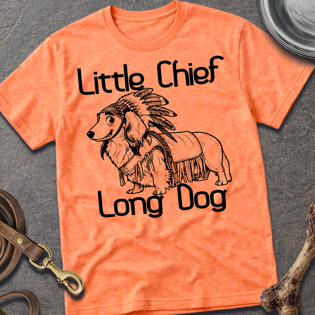 Little Chief Long Dog T-Shirt - Heather Orange