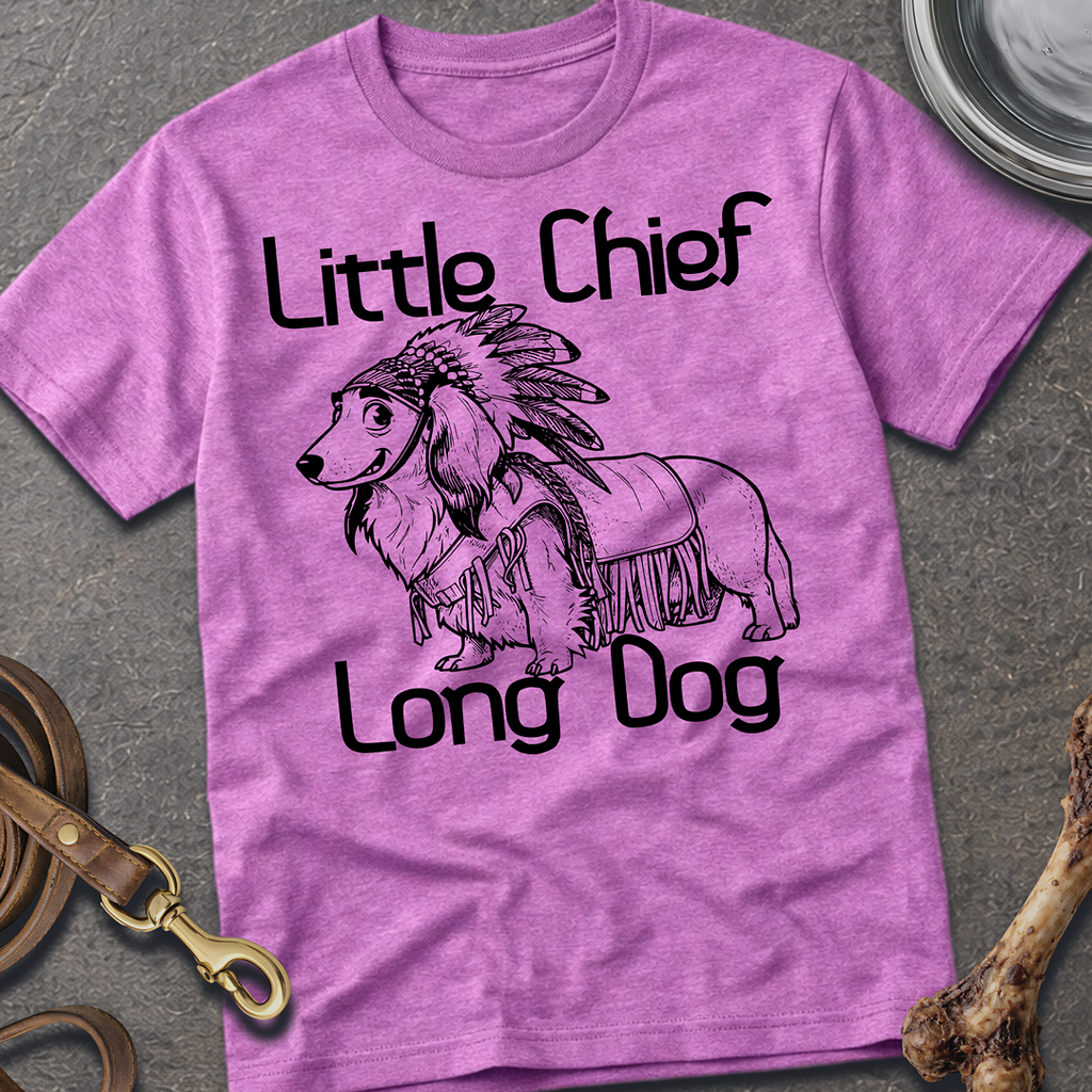Little Chief Long Dog T-Shirt - Heather Radiant Orchid