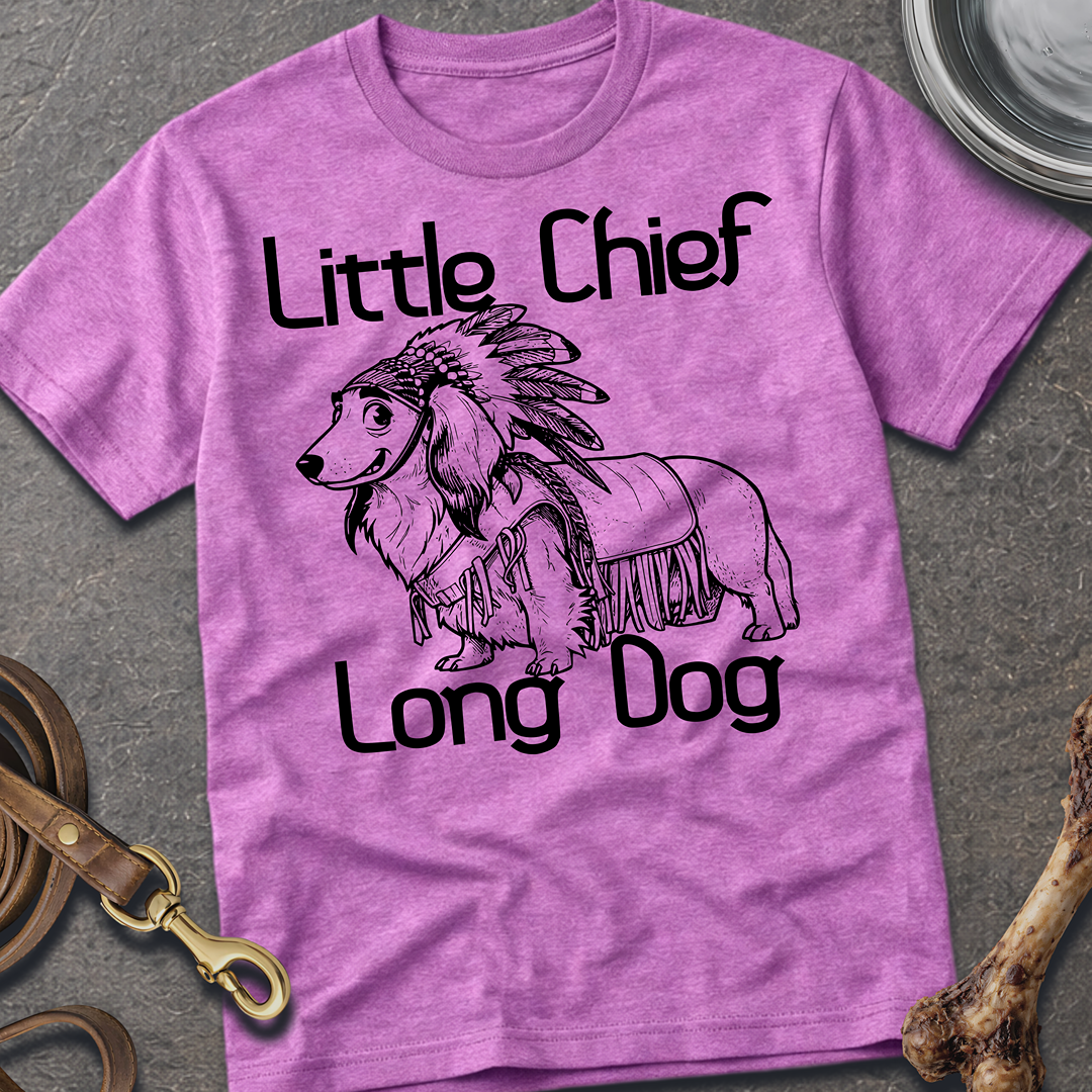 Little Chief Long Dog T-Shirt - Heather Radiant Orchid