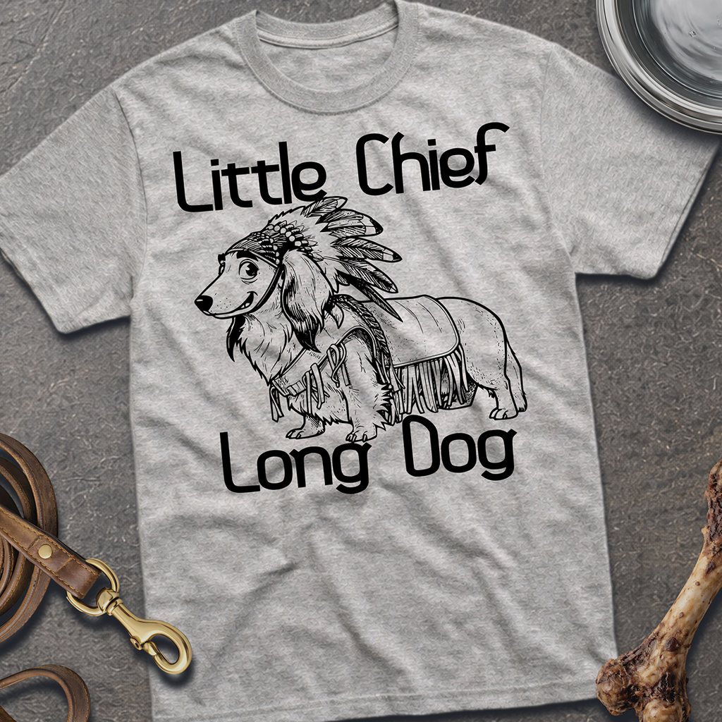 Little Chief Long Dog T-Shirt - Sport Grey