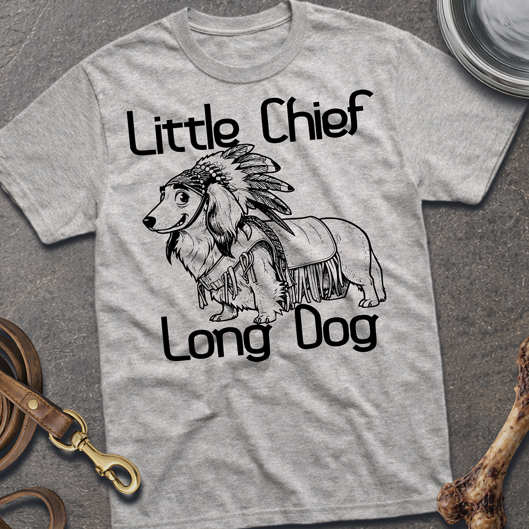 Little Chief Long Dog T-Shirt - Sport Grey