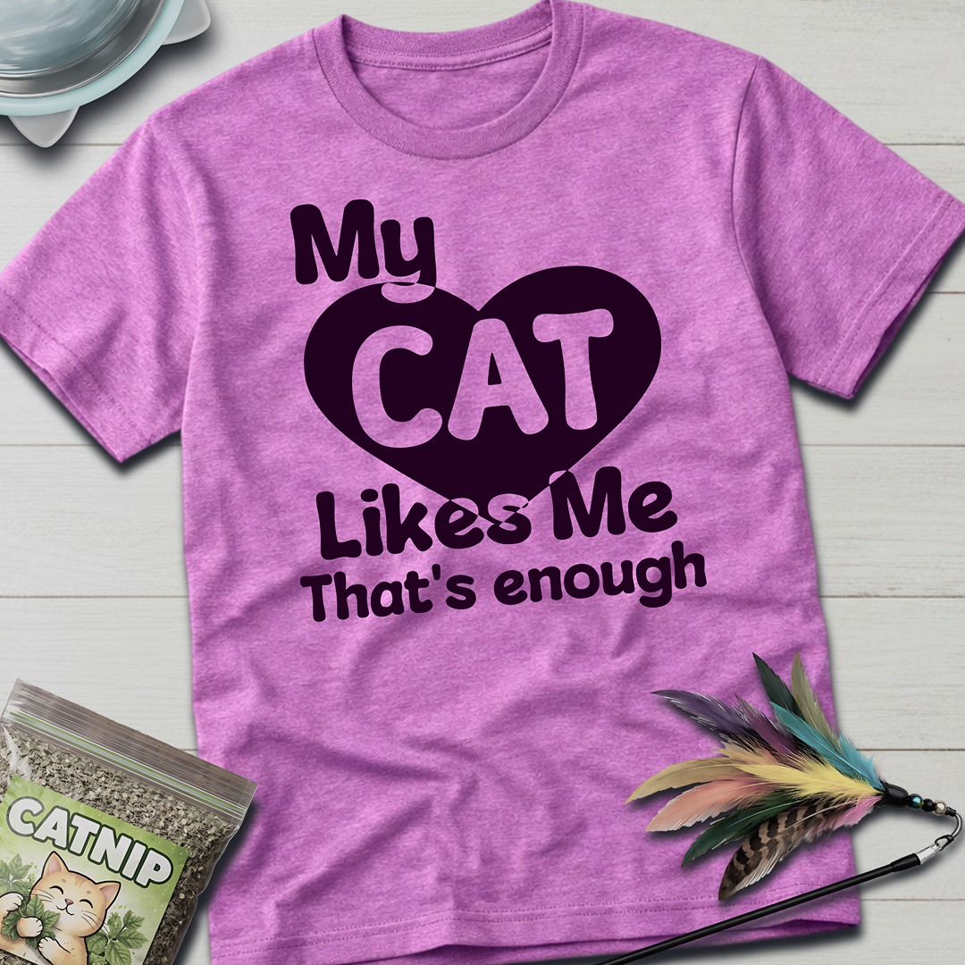 My Cat Likes Me T-Shirt - Heather Radiant Orchid