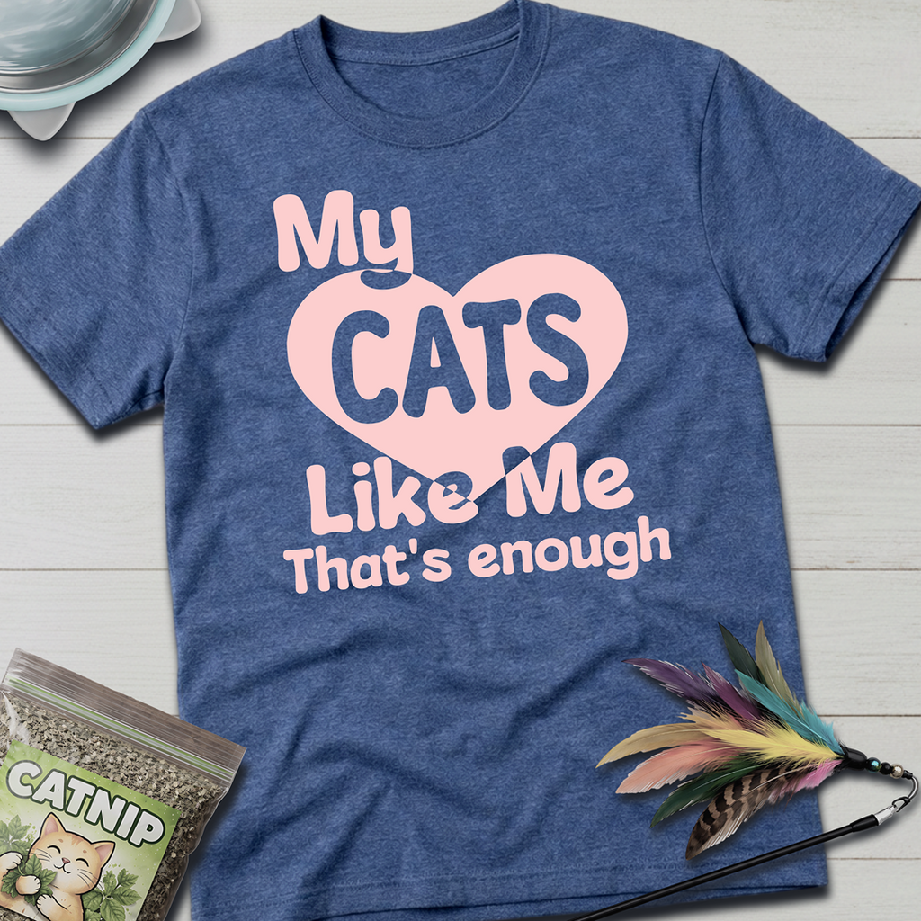 My Cats Like Me T-Shirt - Heather Indigo