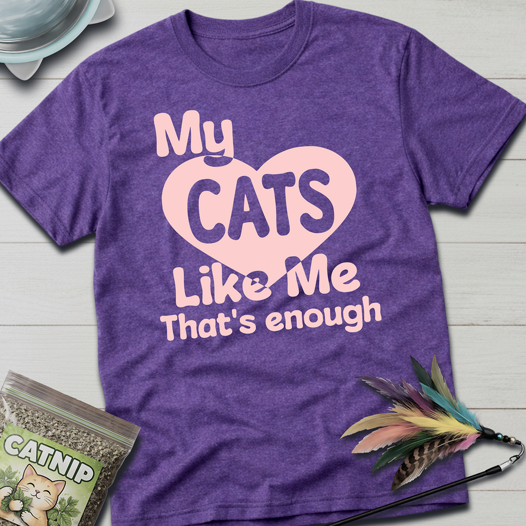 My Cats Like Me T-Shirt - Heather Purple
